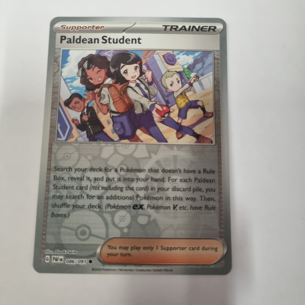 Pokemon TCG - Paldean Fates - #86 -Paldean Student-Common-Reverse Holo