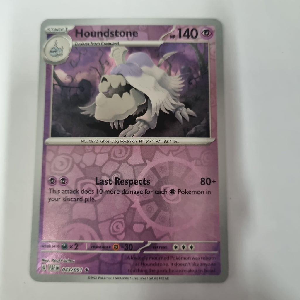Pokemon TCG - Paldean Fates - #43 - Houndstone - Rare - Reverse Holo
