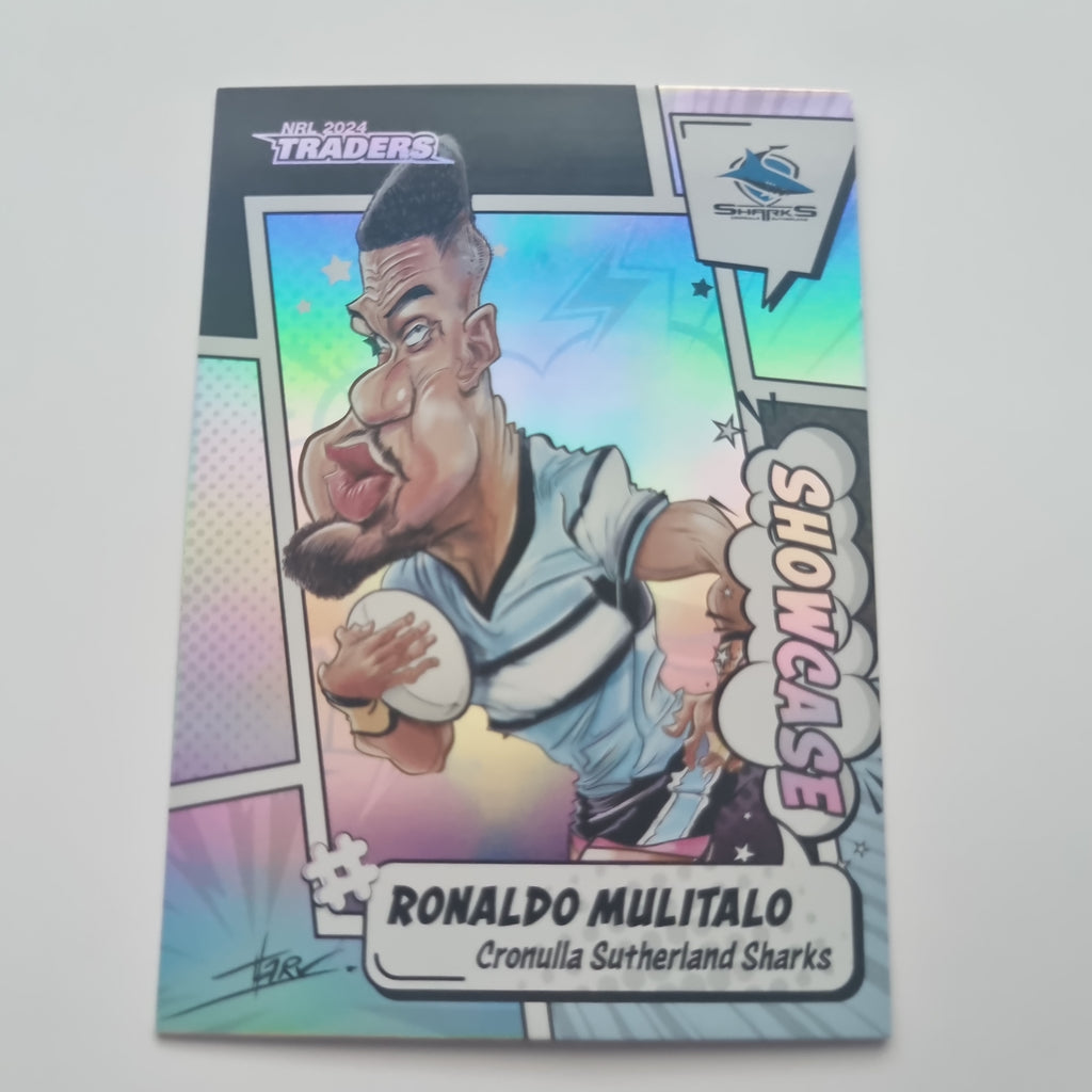 NRL 2024 Traders - Showcase Caricatures - #S05 Ronaldo Mulitalo Sharks