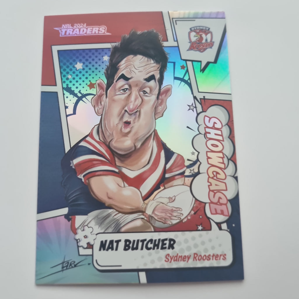 NRL 2024 Traders - Showcase Caricatures - #S16 - Nat Butcher Roosters