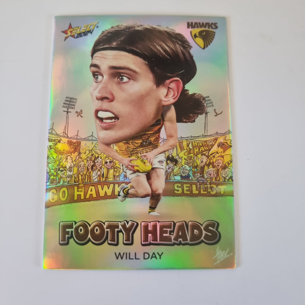 2024 Select Footy Stars - Footy Heads - FH47 - W. Day - Hawthorn