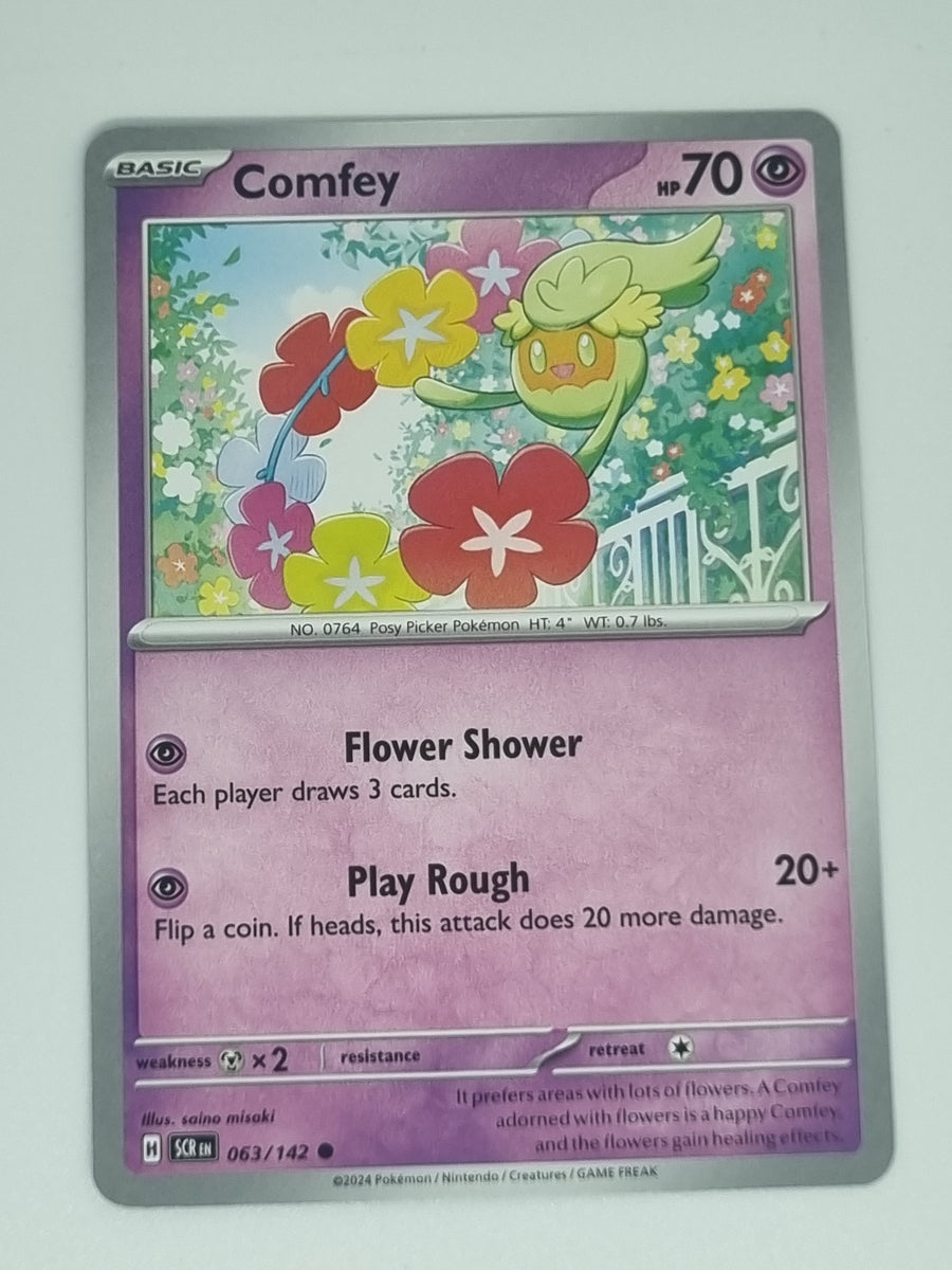 Pokemon TCG - Stellar Crown - #063/142 - Comfey - Common – Funporium