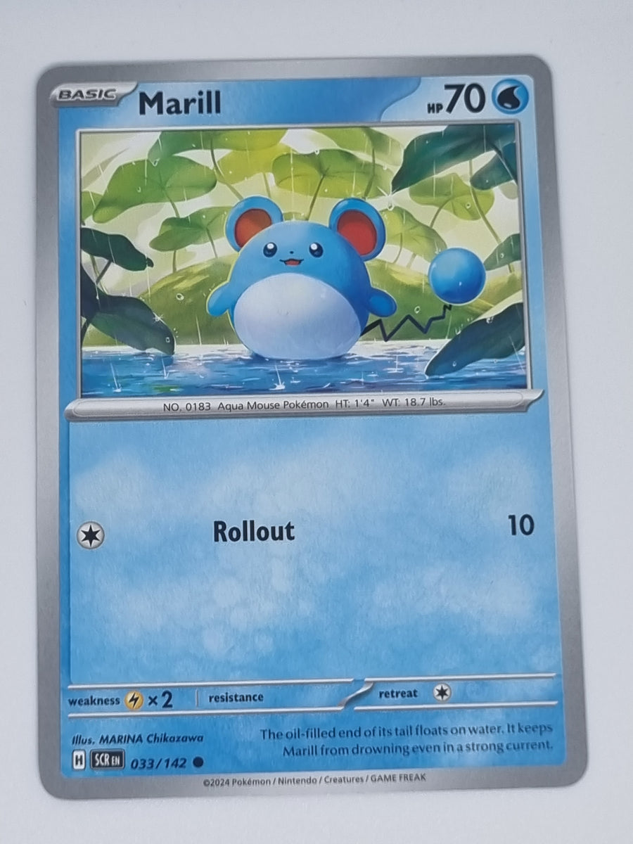 Pokemon TCG - Stellar Crown - #033/142 - Marill - Common Funporium Pokemon TCG - Stellar Crown - #033/142 - Marill - Common Funporium