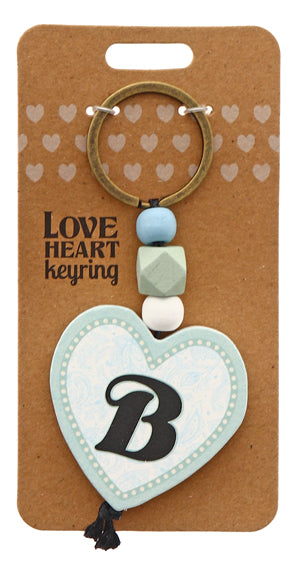 B Love heart Keyring from TSK. Available at the Funporium Australia's gift store.