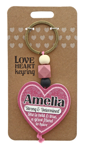 Amelia Love heart Keyring from TSK. Available at the Funporium Australia's gift store.