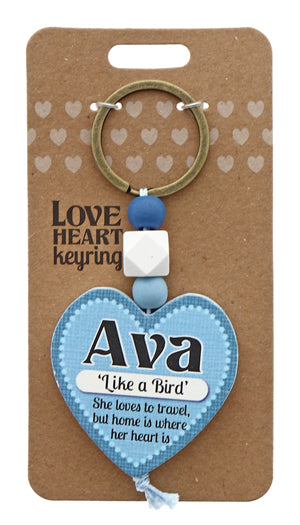 Ava Love heart Keyring from TSK. Available at the Funporium Australia's gift store.