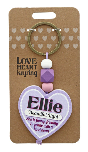 Ellie Love heart Keyring from TSK. Available at the Funporium Australia's gift store.