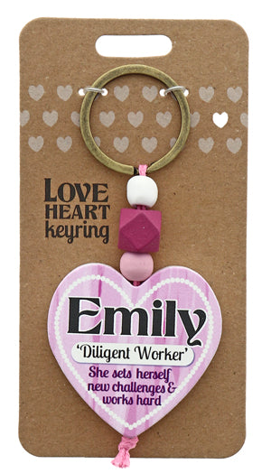 Emily Love heart Keyring from TSK. Available at the Funporium Australia's gift store.