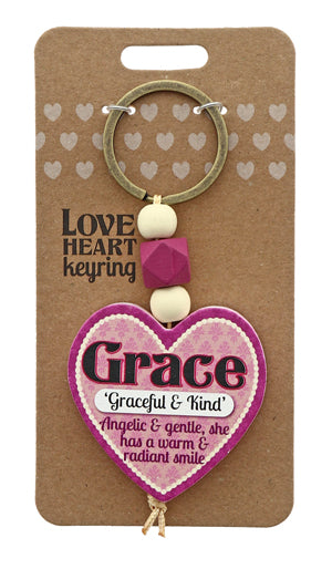 Love Heart Keyrings - Grace