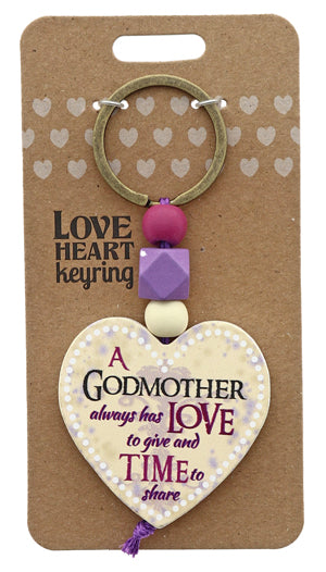 Godmother Love heart Keyring from TSK. Available at the Funporium Australia's gift store.