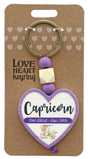 Capricorn Love heart Keyring from TSK. Available at the Funporium Australia's gift store.