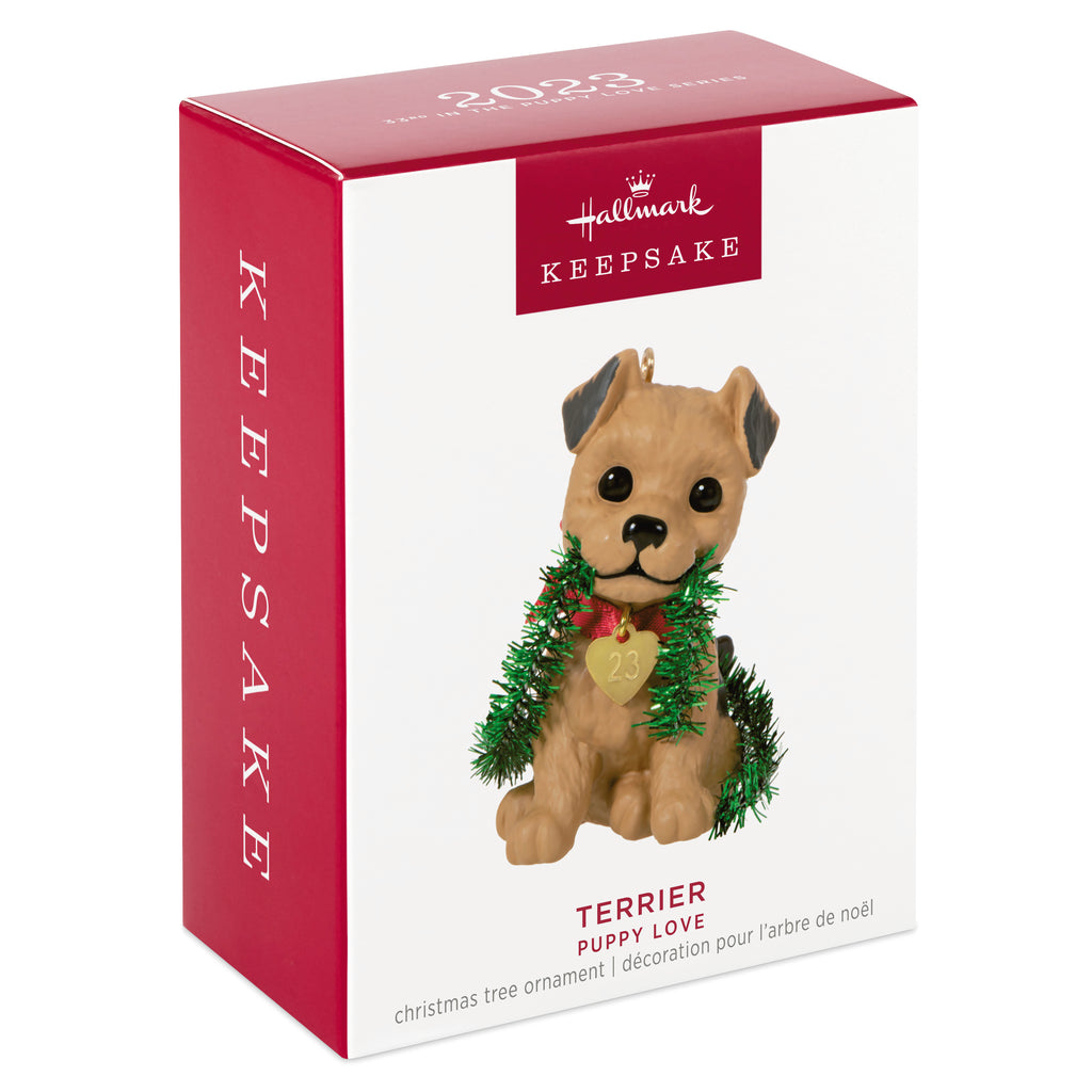 2023 Hallmark Keepsake Christmas Ornaments. Puppy Love Terrier.