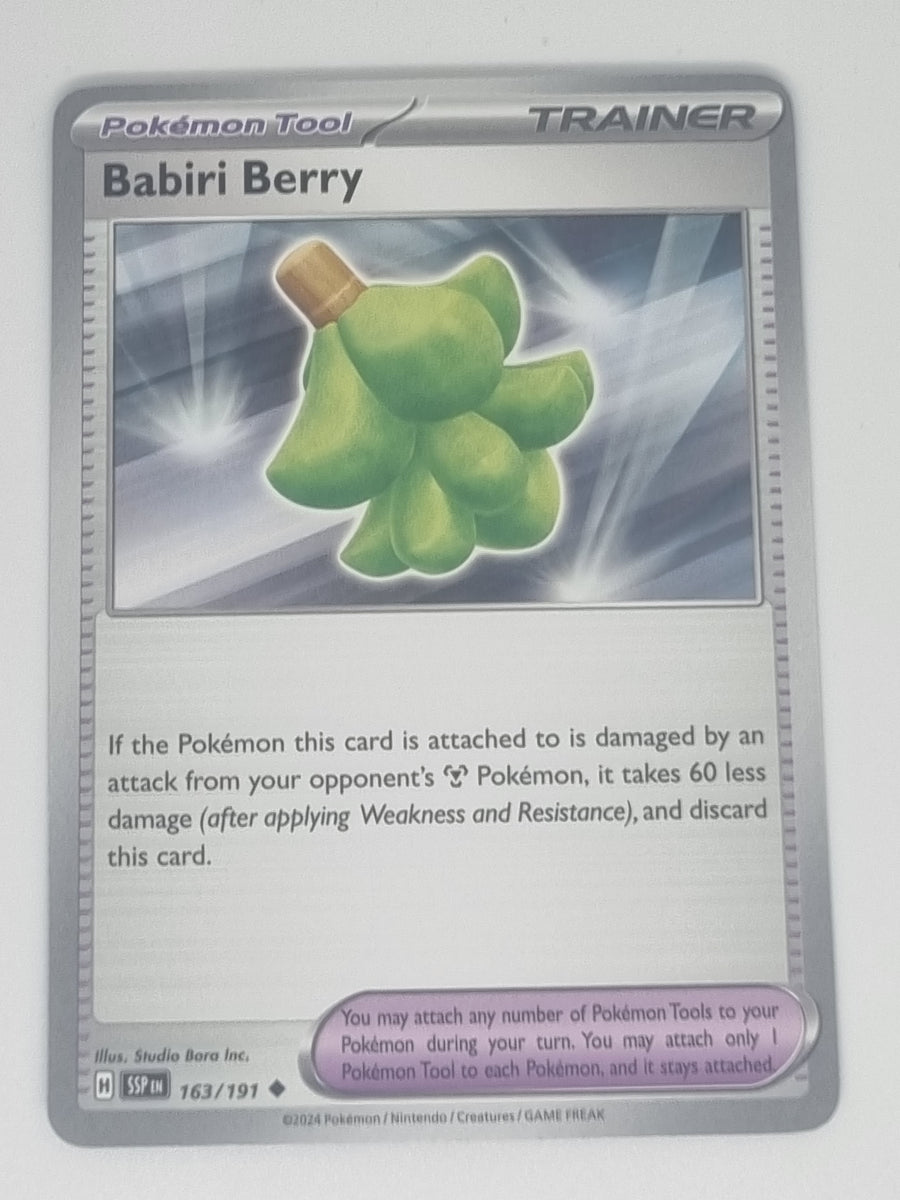 Pokemon TCG - Surging Sparks - #163/191 - Babiri Berry - Uncommon Funporium Pokemon TCG - Surging Sparks - #163/191 - Babiri Berry - Uncommon Funporium