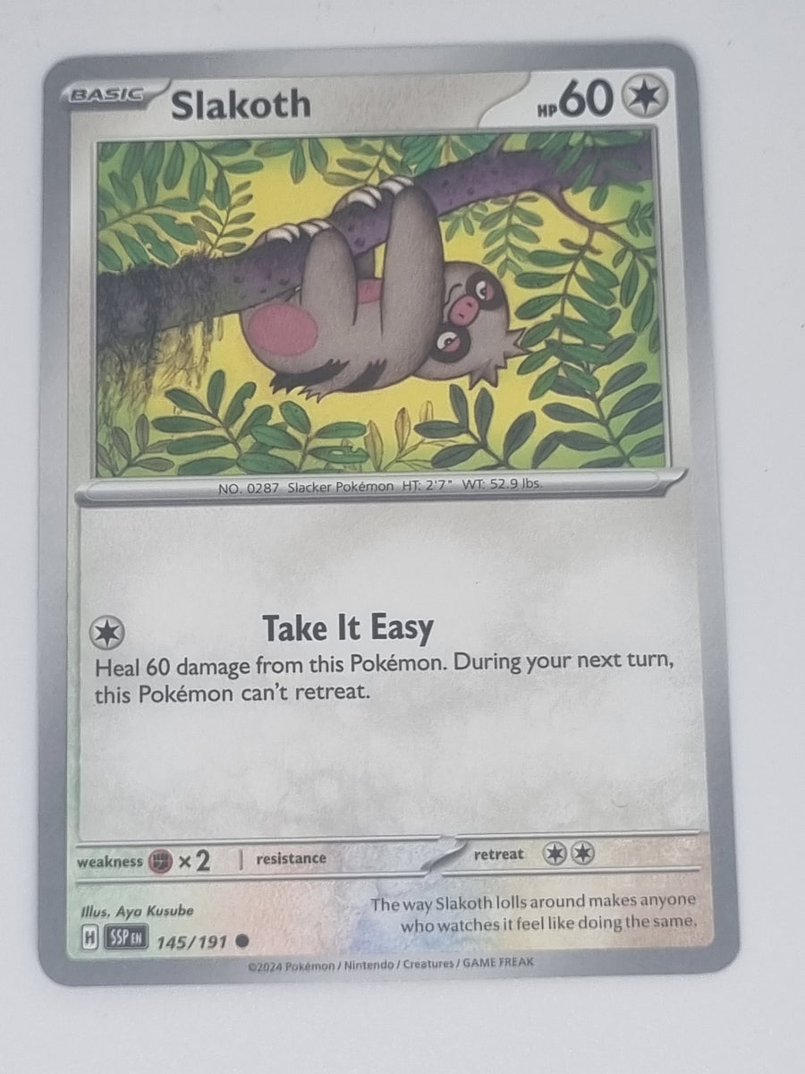 Pokemon TCG - Surging Sparks - #145/191 - Slakoth - Common Funporium Pokemon TCG - Surging Sparks - #145/191 - Slakoth - Common Funporium