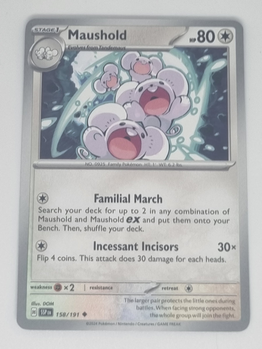 Pokemon TCG - Surging Sparks - #158/191 - Maushold - Uncommon Funporium Pokemon TCG - Surging Sparks - #158/191 - Maushold - Uncommon Funporium