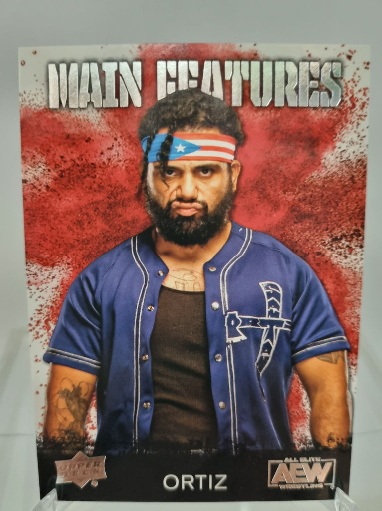 AEW Main Features of Ortiz from the Upper Deck 2021 AEW Trading Card Release.