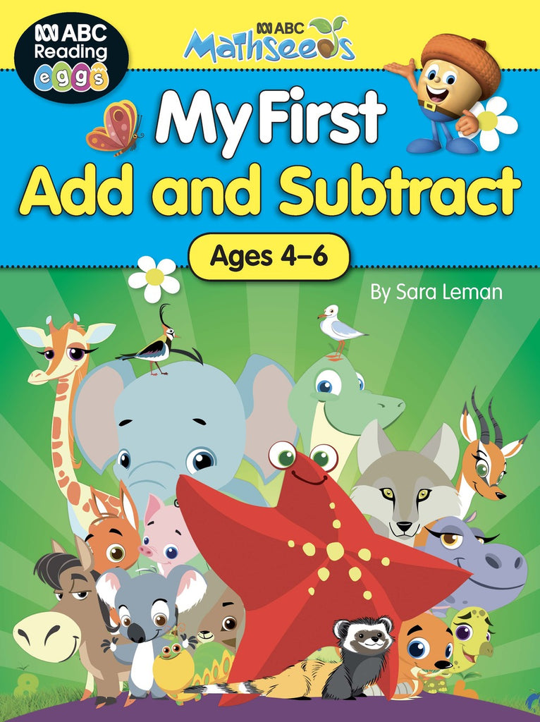 Excel educational book Mathseeds My First Add & Subtract for ages 4-6 by Sara Leman.