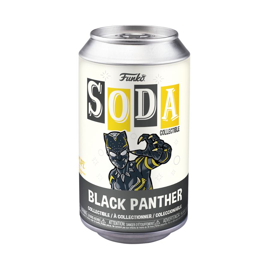 Funko Vinyl Soda figure of Marvel's Black Panther 2 character Black Panther.