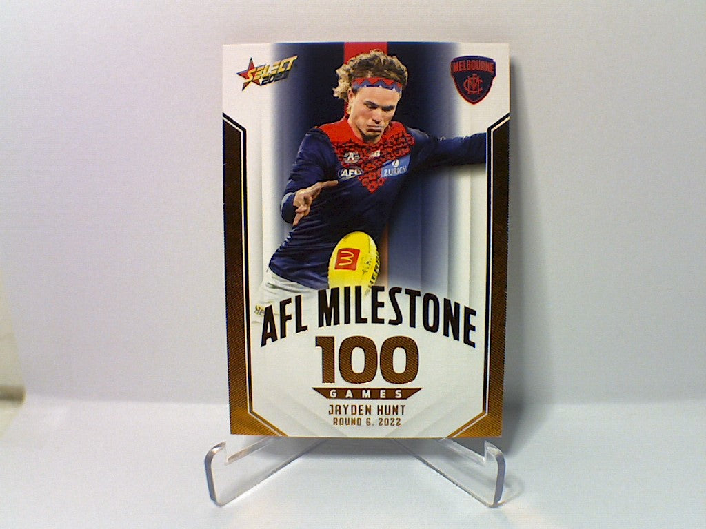2023 AFL Footy Stars - Milestone Games - MG47 - Jayden Hunt - 100 Games