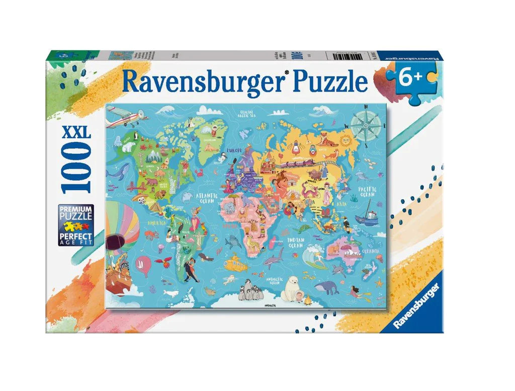 100XXL Piece - Map of the World - Jigsaw Puzzle - Ravensburger