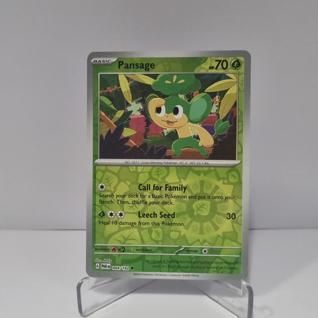 Pokemon TCG: Paradox Rift Reverse Holo card - Pansage.