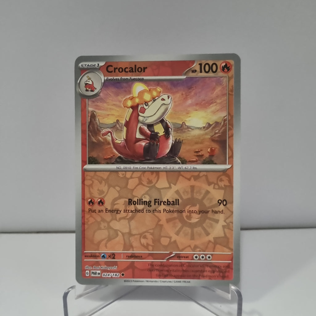 Pokemon TCG: Paradox Rift Reverse Holo card - Crocalor.