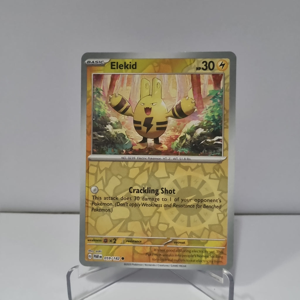 Pokemon TCG - Paradox Rift - #59 - Elekid - Reverse Holo - Common Funporium Pokemon TCG - Paradox Rift - #59 - Elekid - Reverse Holo - Common Funporium
