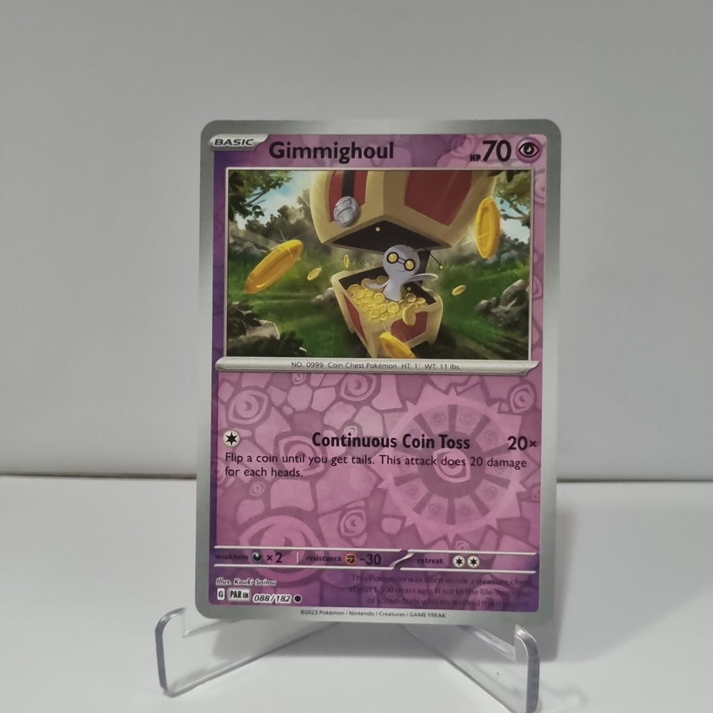 Pokemon TCG - Paradox Rift - #88 - Gimmighoul - Reverse Holo - Common Funporium Pokemon TCG - Paradox Rift - #88 - Gimmighoul - Reverse Holo - Common Funporium