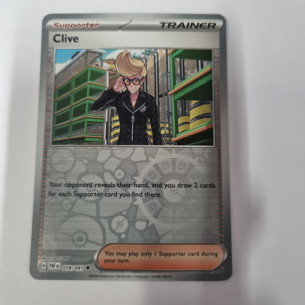 Pokemon TCG - Paldean Fates - #78 - Clive - Uncommon - Reverse Holo