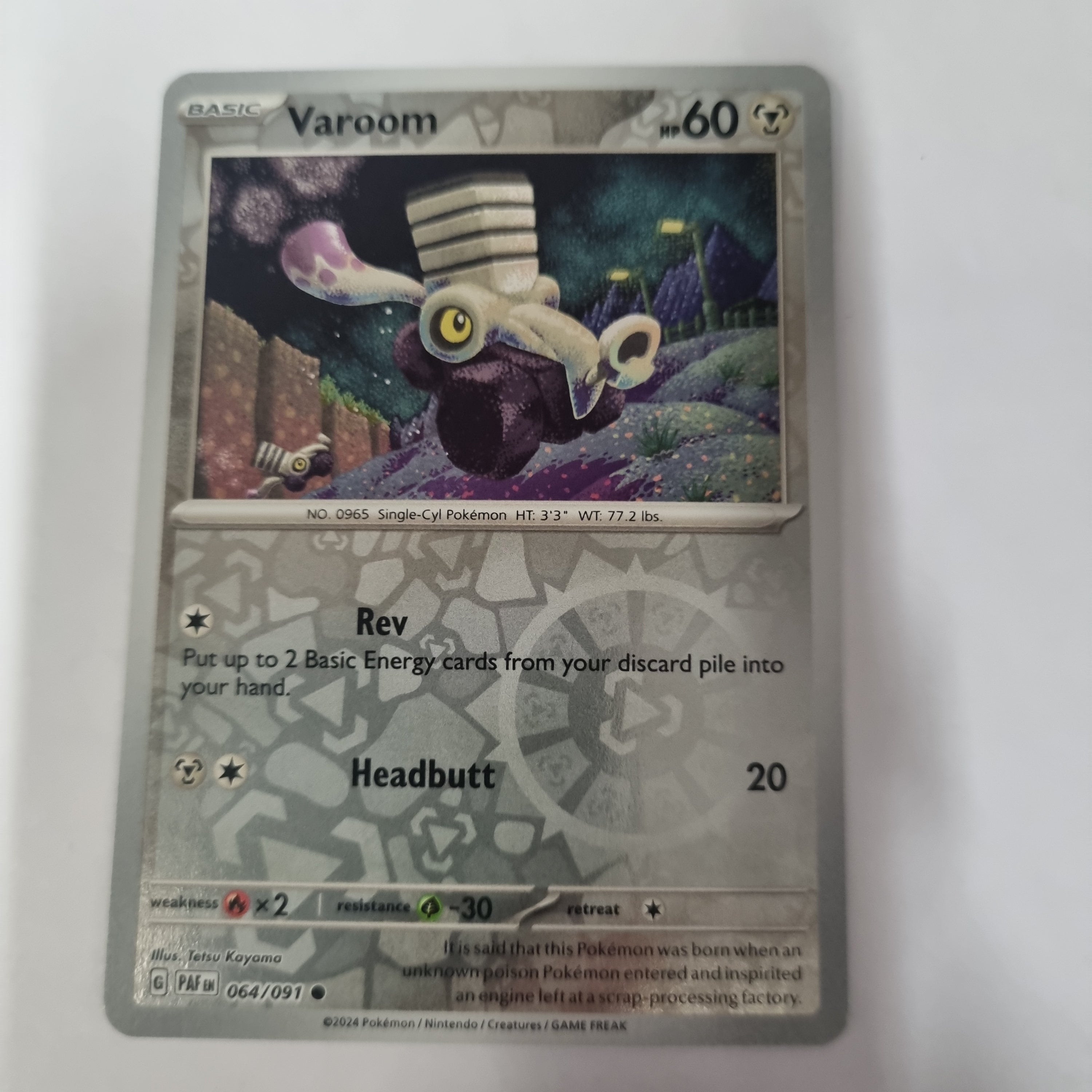 Pokemon TCG - Paldean Fates - #64 - Varoom - common - Reverse Holo Funporium Pokemon TCG - Paldean Fates - #64 - Varoom - common - Reverse Holo Funporium