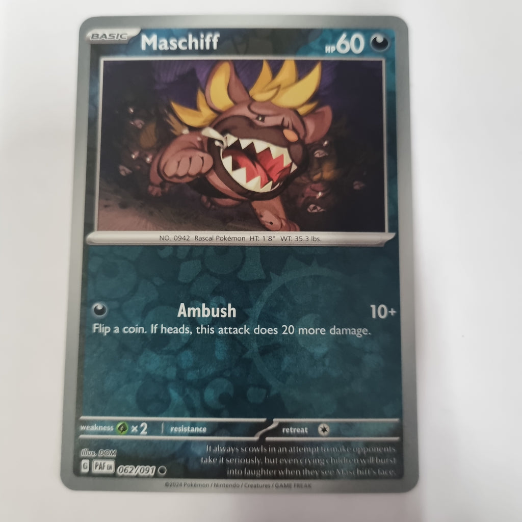 Pokemon TCG - Paldean Fates - #62 - Maschiff - common - Reverse Holo