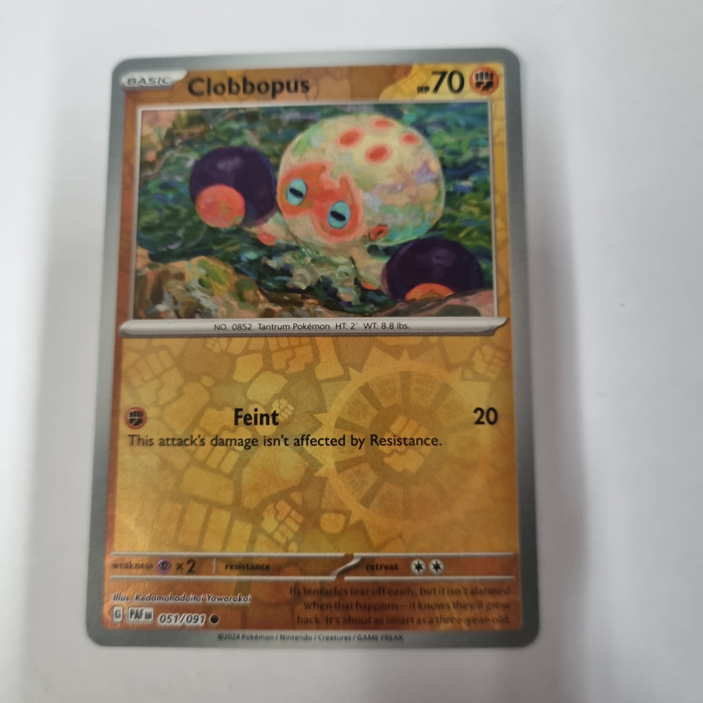 Pokemon TCG - Paldean Fates - #51 - Clobbopus - common - Reverse Holo Funporium Pokemon TCG - Paldean Fates - #51 - Clobbopus - common - Reverse Holo Funporium