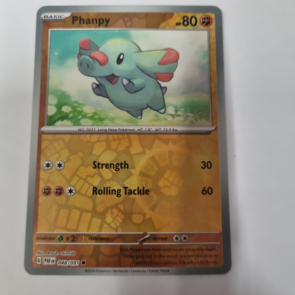 Pokemon TCG - Paldean Fates - #48 - Phanpy - common - Reverse Holo