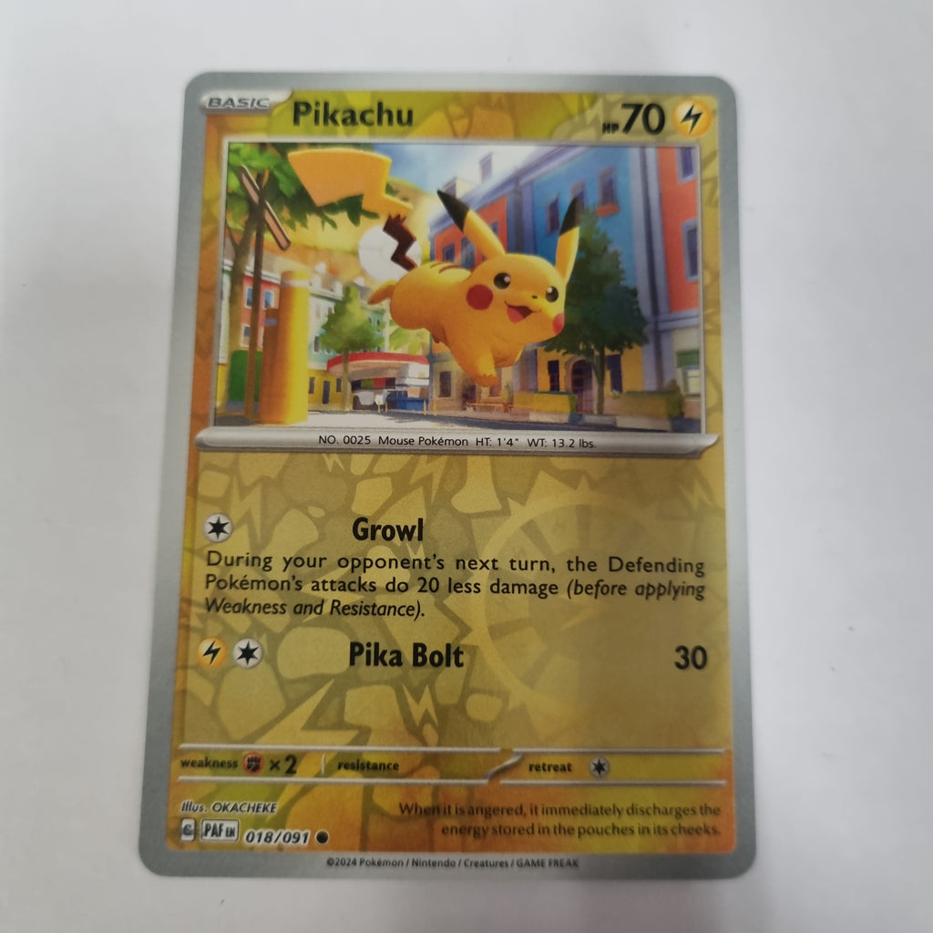 Pokemon TCG - Paldean Fates - #18 - Pikachu - common - Reverse Holo