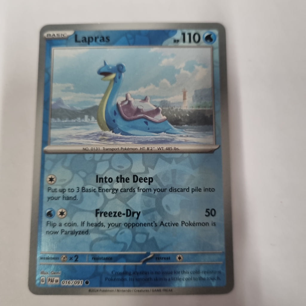 Pokemon TCG - Paldean Fates - #16 - Lapras - common - Reverse Holo Funporium Pokemon TCG - Paldean Fates - #16 - Lapras - common - Reverse Holo Funporium
