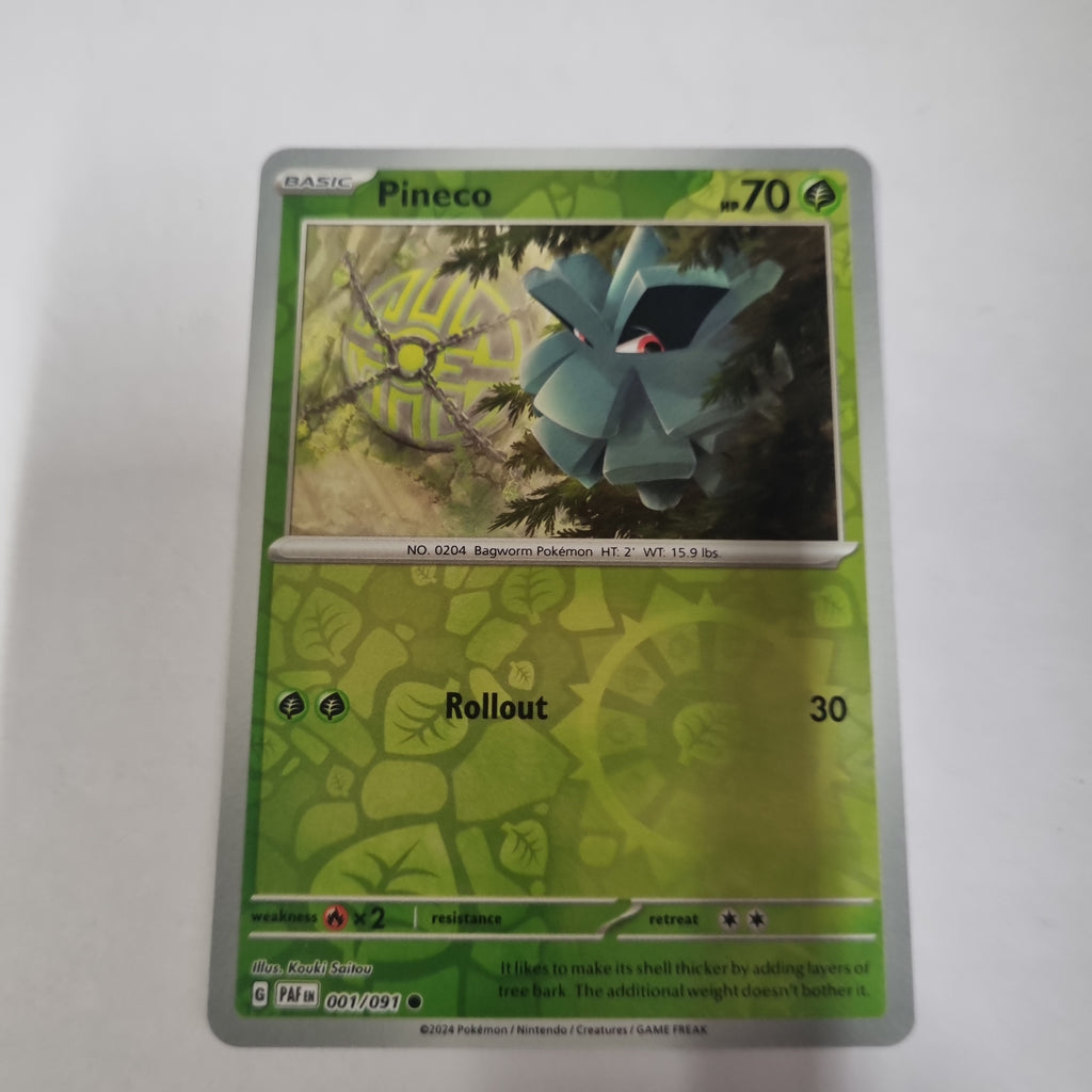 Pokemon TCG - Paldean Fates - #1 - Pineco - common - Reverse Holo