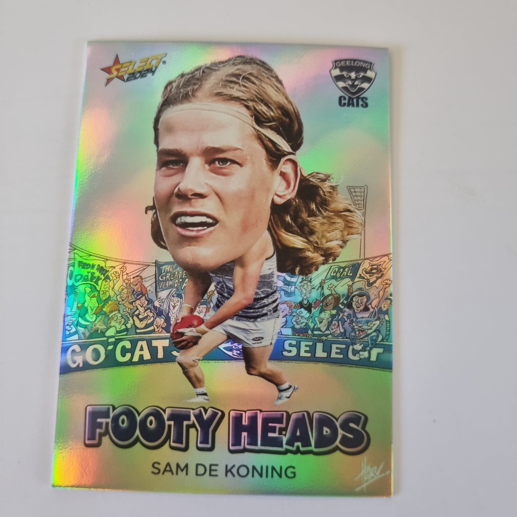 2024 Select Footy Stars - Footy Heads - FH32 - S. De Koning - Geelong