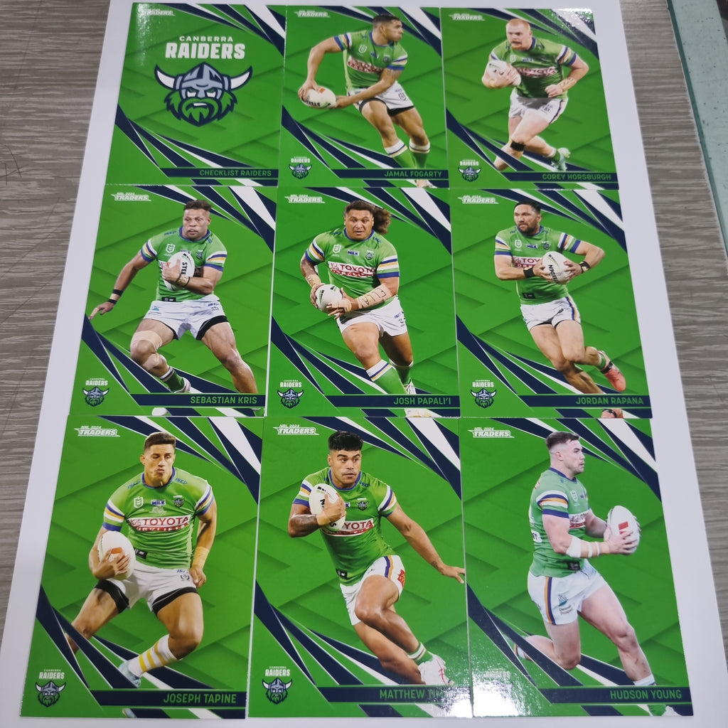 NRL 2024 Traders - Base Team Set 9 Cards - Canberra Raiders