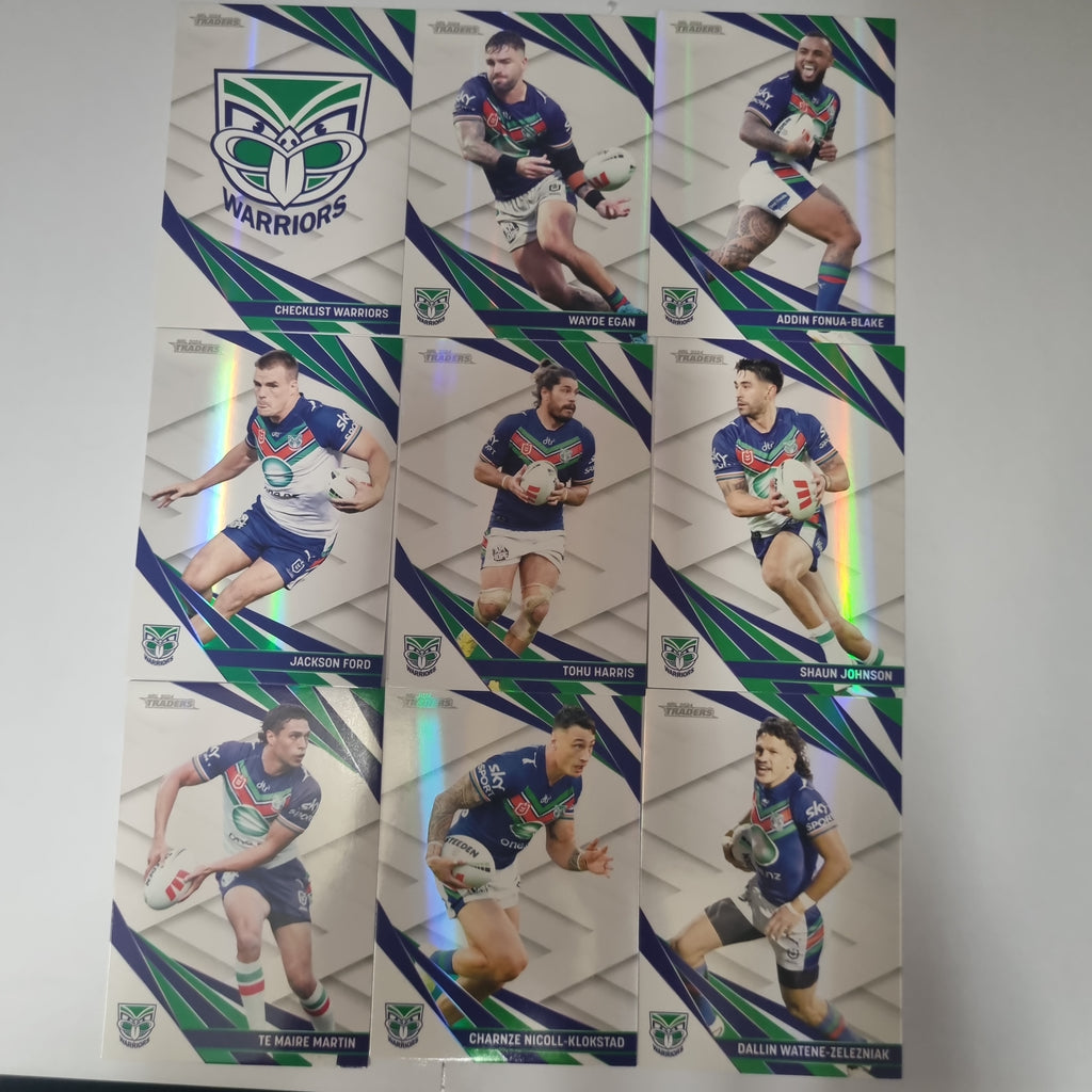 NRL 2024 Traders - Pearl Team Set 9 Cards - New Zealand Warriors