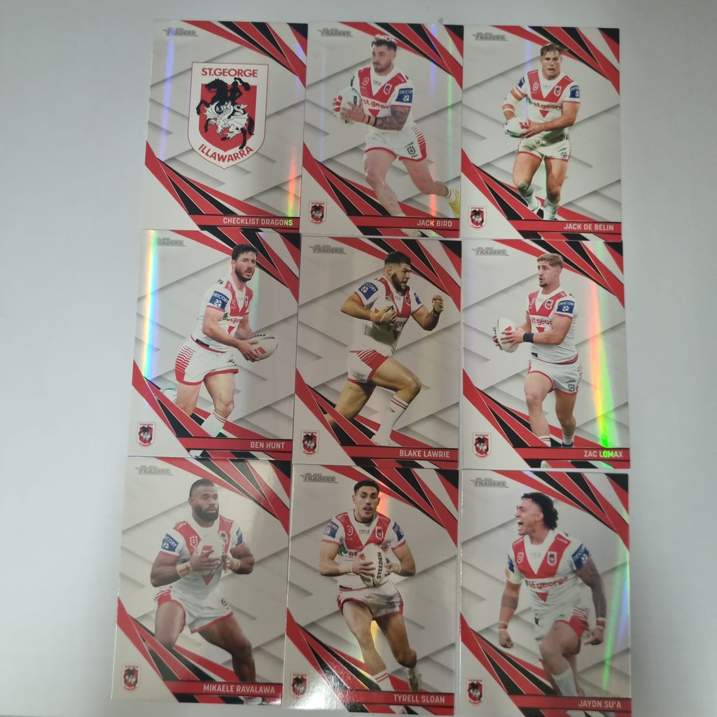 NRL 2024 Traders - Pearl Team Set 9 Cards - St George Dragons