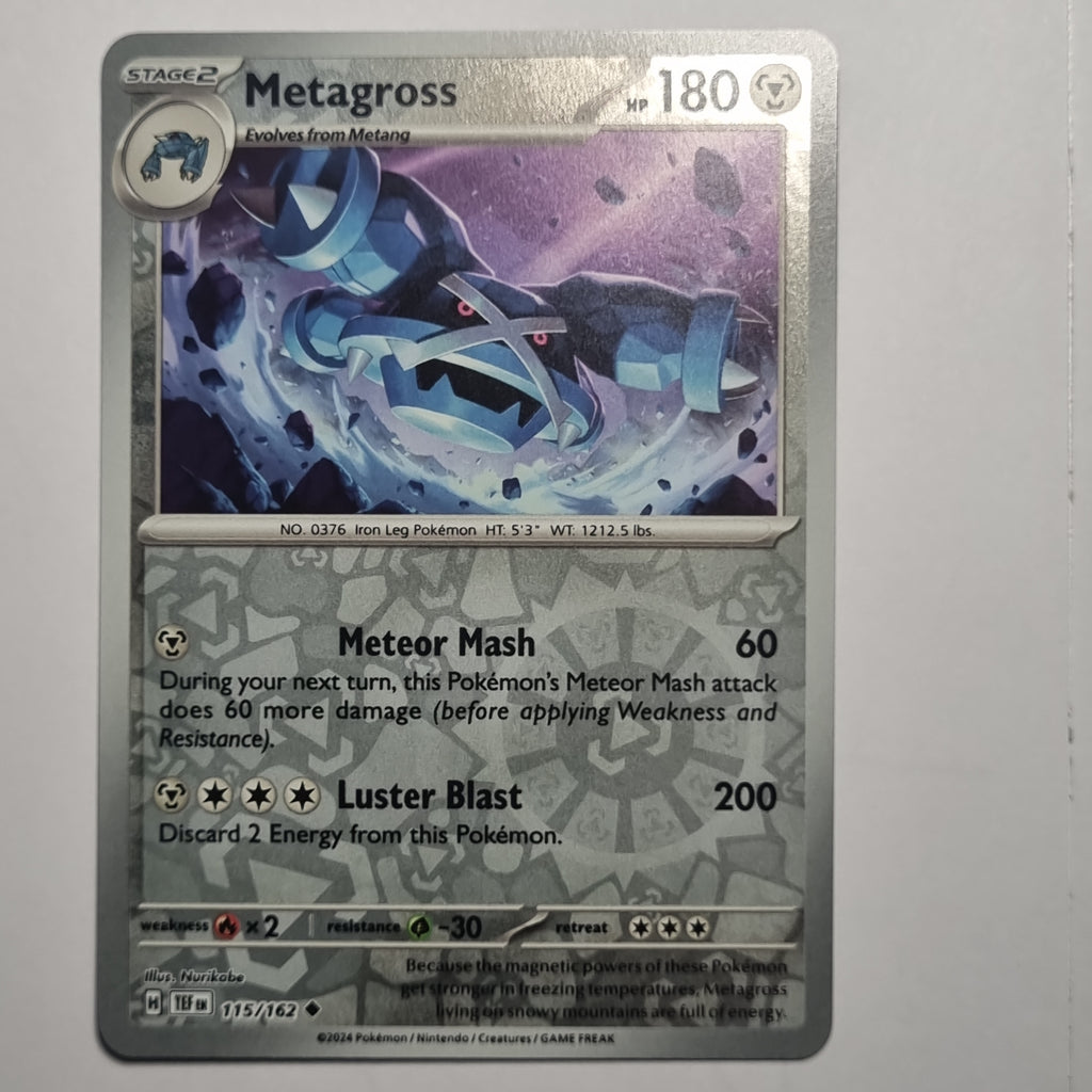 Pokemon TCG - Temporal Forces - #115 - Metagross Reverse Holo Uncommon