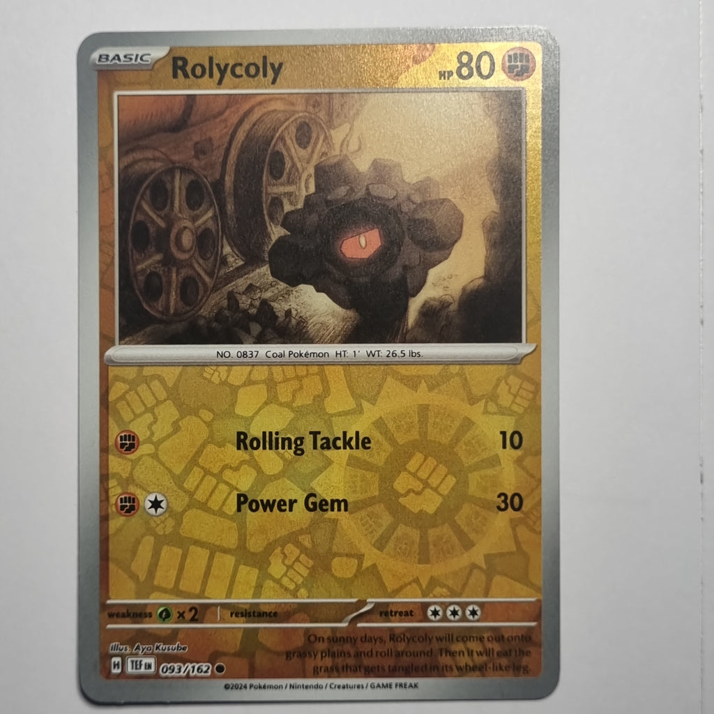 Pokemon TCG - Temporal Forces - #093 - Rolycoly - Reverse Holo Common