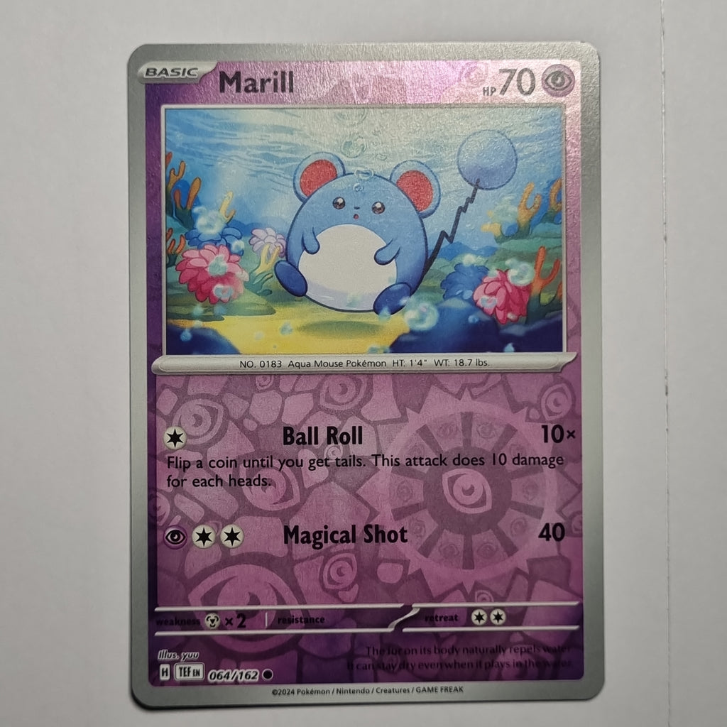 Pokemon TCG - Temporal Forces - #064 - Marill - Reverse Holo - Common