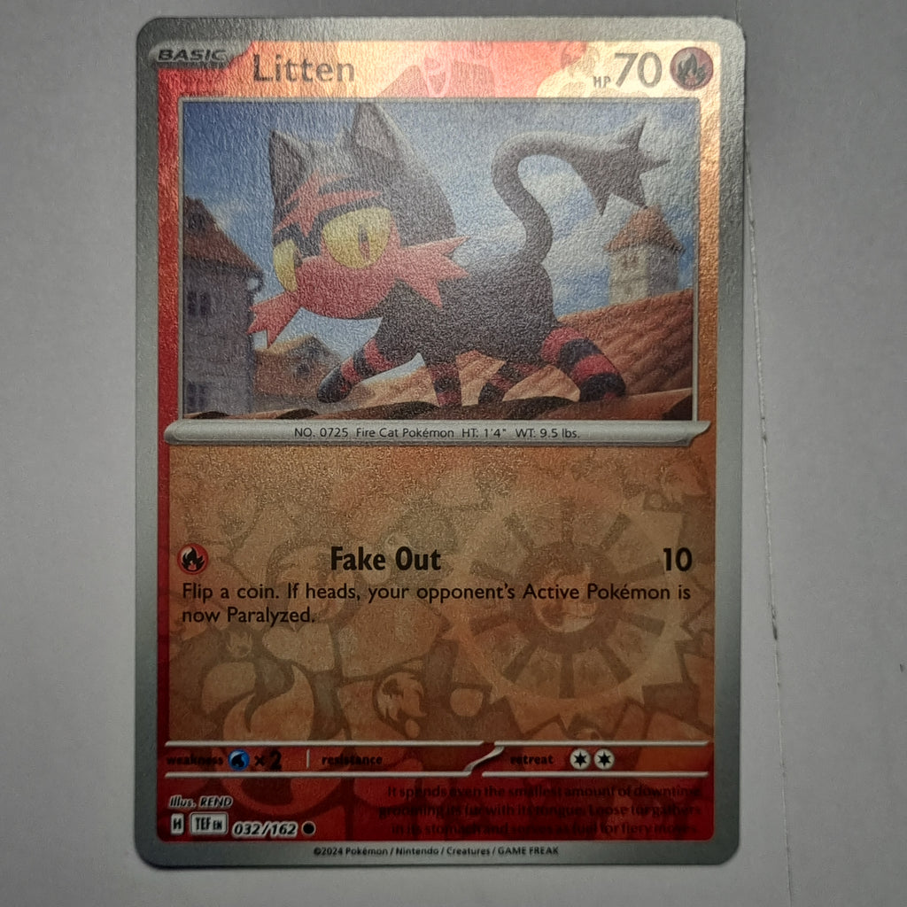 Pokemon TCG - Temporal Forces - #032 - Litten - Reverse Holo - Common Funporium Pokemon TCG - Temporal Forces - #032 - Litten - Reverse Holo - Common Funporium