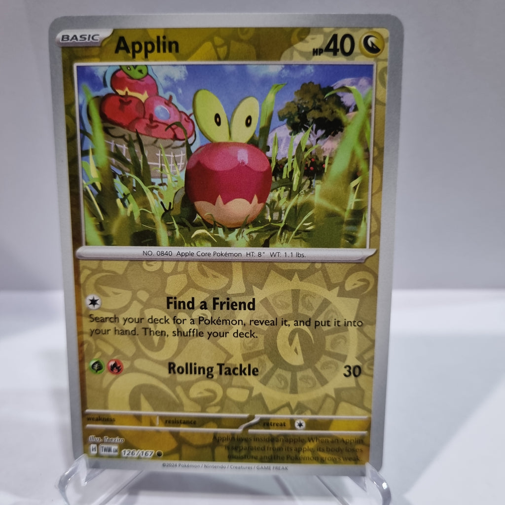 Pokemon TCG - Twilight Masquerade - 126 - Applin - Reverse Holo Common Funporium Pokemon TCG - Twilight Masquerade - 126 - Applin - Reverse Holo Common Funporium