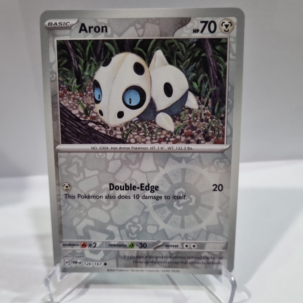Pokemon TCG - Twilight Masquerade - #120 - Aron - Reverse Holo Common Funporium Pokemon TCG - Twilight Masquerade - #120 - Aron - Reverse Holo Common Funporium