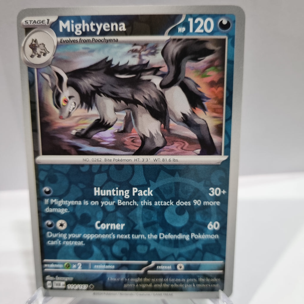 Pokemon TCG - Twilight Masquerade - #114 - Mightyena Reverse Holo U/C