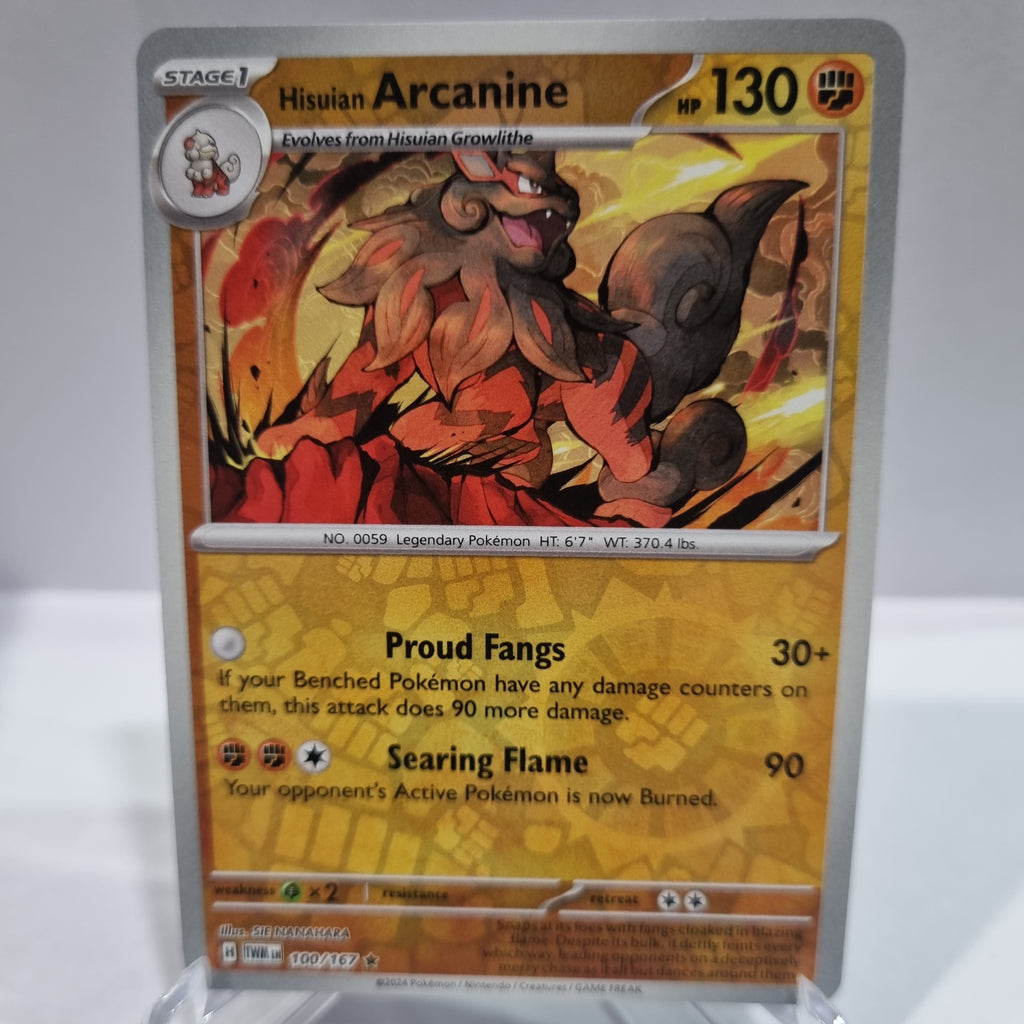Pokemon Twilight Masquerade #100 Hisuian Arcanine Reverse Holo - Rare Funporium Pokemon Twilight Masquerade #100 Hisuian Arcanine Reverse Holo - Rare Funporium