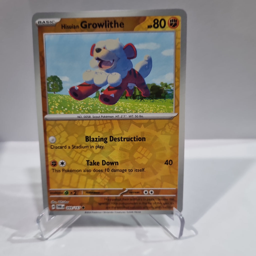 Pokemon Twilight Masquerade #99 Hisuian Growlithe Reverse Holo Common Funporium Pokemon Twilight Masquerade #99 Hisuian Growlithe Reverse Holo Common Funporium