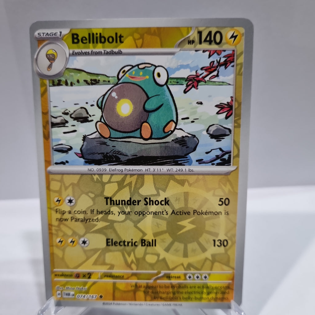 Pokemon TCG - Twilight Masquerade - #74 - Bellibolt - Reverse Holo U/C Funporium Pokemon TCG - Twilight Masquerade - #74 - Bellibolt - Reverse Holo U/C Funporium
